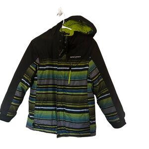 ZeroXposur Black and Green Fleece Jacket Kids M 10/12